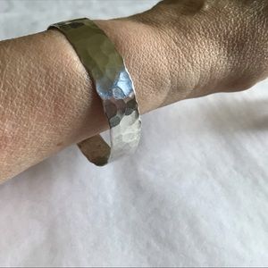 Artisan Hand Hammered Sterling Bangle Bracelet